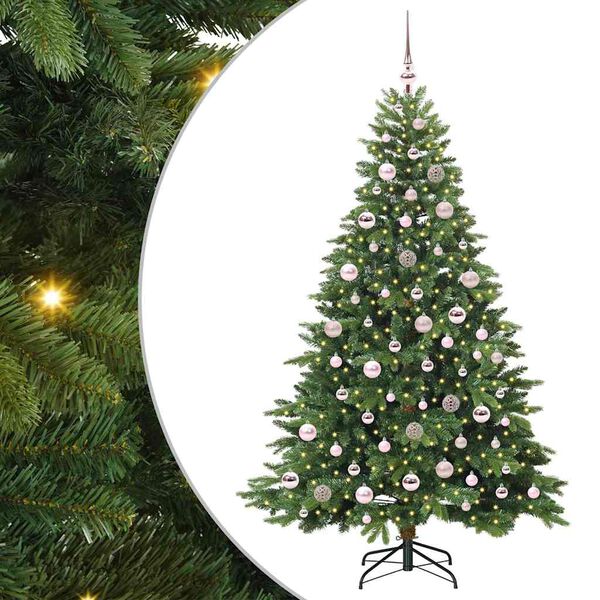 vidaXL Sapin de No&euml;l artificiel avec 300 LED Vert 180 cm PE et PVC