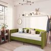 vidaXL Lit avec matelas et &eacute;clairage USB Vert clair Velours 90x200 cm