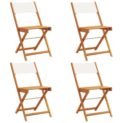 vidaXL Chaises de jardin pliantes lot de 4 tissu et bois massif