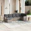 vidaXL Salon de jardin avec coussins 7 pcs gris r&eacute;sine tress&eacute;e