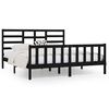 vidaXL Cadre de lit sans matelas noir 200x200 cm bois massif de pin