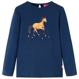 vidaXL T-shirt enfants &agrave; manches longues bleu marine 92