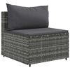 vidaXL Salon de jardin avec coussins 3 pcs gris résine tressée