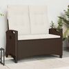 vidaXL Banc de jardin avec oreiller Marron et Cr&egrave;me 105 x 60 x 112 cm