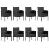 vidaXL Ensemble &agrave; manger de jardin 9 pcs Noir