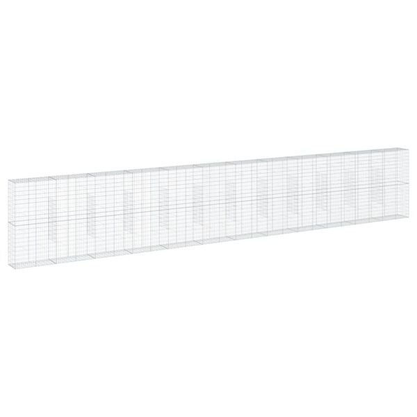 vidaXL Panier gabion avec couvercle 1200x50x200 cm fer galvanis&eacute;