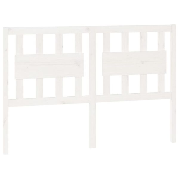 vidaXL T&ecirc;te de lit Blanc 125,5x4x100 cm Bois massif de pin