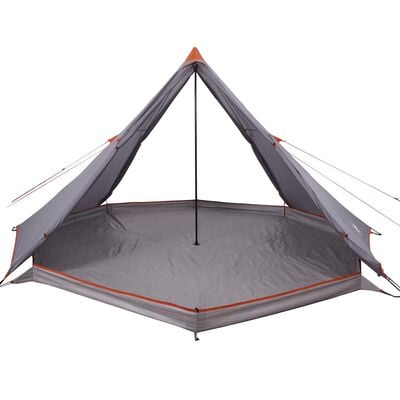 vidaXL Tente familiale tipi 8 personnes gris et orange imperméable