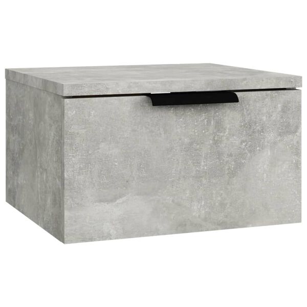 vidaXL Table de chevet murale Gris béton 34x30x20 cm