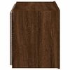 vidaXL Meuble TV mural avec lumi&egrave;res LED ch&ecirc;ne marron 60x35x41 cm