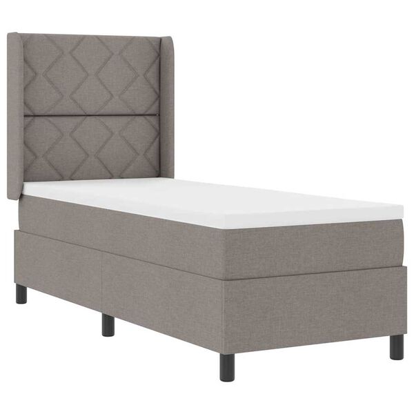vidaXL Lit &agrave; ressorts avec matelas Taupe 80 x 200 cm tissu