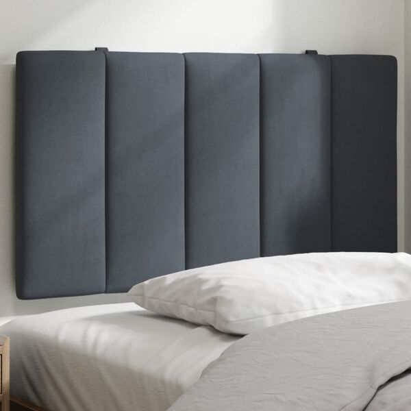 vidaXL Coussin de t&ecirc;te de lit Hanko gris fonc&eacute; 80 cm velours