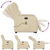 vidaXL Fauteuil inclinable de massage Cr&egrave;me Tissu