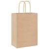 vidaXL Sacs en papier 250 pcs avec poign&eacute;es marron 15x8x21 cm