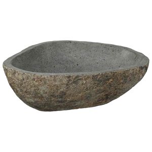 vidaXL Bassin en pierre de rivi&egrave;re Gris clair 52 x 40 x 15 cm
