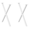 vidaXL Pieds de table &agrave; manger en forme de X, 2 pi&egrave;ces, blanc, 70 x (72-73) cm, acier