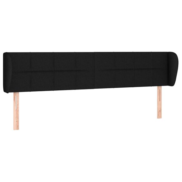 vidaXL T&ecirc;te de lit avec oreilles Noir 203x23x78/88 cm Tissu
