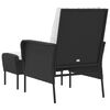 vidaXL Chaise de jardin avec tabouret noir r&eacute;sine tress&eacute;e