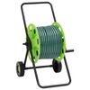 vidaXL Chariot enrouleur vert avec tuyau de 50 m PVC