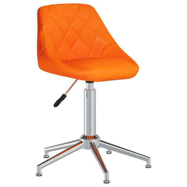 vidaXL Chaise pivotante de salle &agrave; manger Orange Similicuir