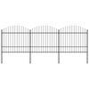 vidaXL Cl&ocirc;ture de jardin avec dessus en forme de lance en acier 537 x 175 cm Noir