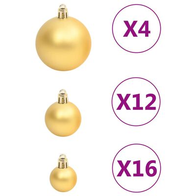 vidaXL Ensemble de boules de Noël 111 pièces doré polystyrène