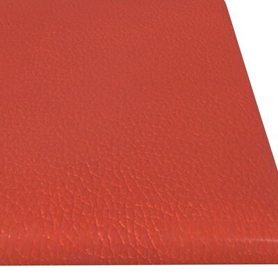 vidaXL Panneaux muraux 12 pcs Rouge 60x15 cm Similicuir 1,08 m²