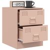 vidaXL Tables de chevet 2 pcs rose 34,5x39x44 cm acier