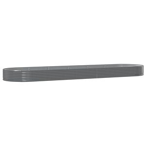 vidaXL Lit sur&eacute;lev&eacute; de jardin Acier galvanis&eacute; 523x140x36cm gris