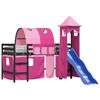 vidaXL Lit mezzanine enfants avec tour sans matelas rose 90x190 cm