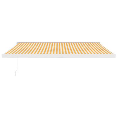 vidaXL Auvent rétractable jaune et blanc 4x3 m tissu et aluminium