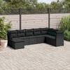 vidaXL Salon de jardin 8 pcs avec coussins noir r&eacute;sine tress&eacute;e