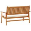 vidaXL Banc de jardin avec coussin Blanc cr&egrave;me Bois d'Acacia Massif
