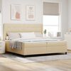 vidaXL Lit &agrave; ressorts avec matelas Cr&egrave;me 200 x 200 cm tissu
