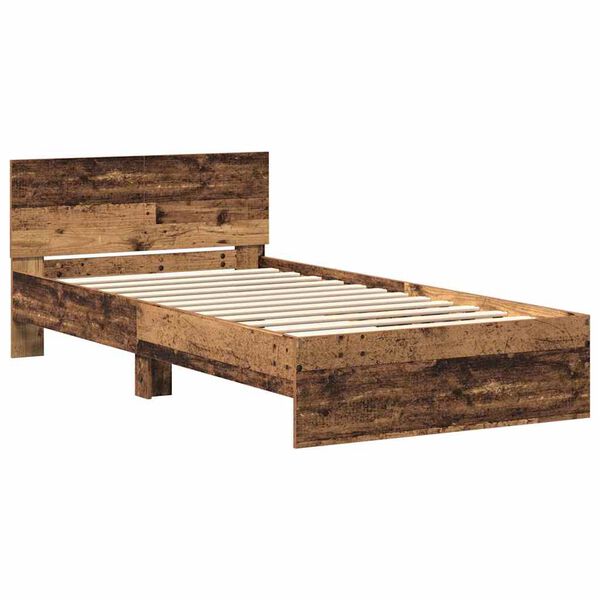vidaXL Cadre de lit Bois Ancien 203 x 185 x 70 cm Bois d'ing&eacute;nierie