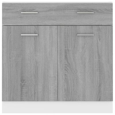 vidaXL Armoire de plancher à tiroir Sonoma gris 80x46x81,5 cm