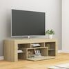 vidaXL Meuble TV avec lumières LED chêne sonoma 120x35x40 cm