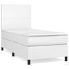 vidaXL Sommier &agrave; lattes de lit avec matelas Blanc 80x200 cm Similicuir