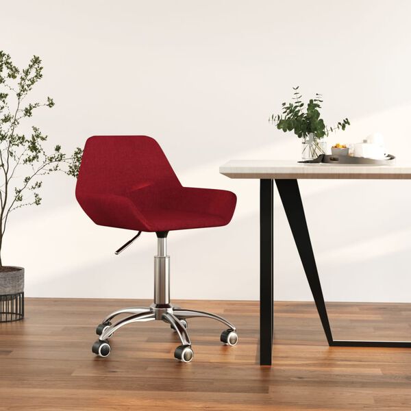 vidaXL Chaise pivotante de bureau Rouge bordeaux Tissu