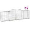 vidaXL Paniers &agrave; gabions arqu&eacute;s 6 pcs 300x30x80/100 cm fer galvanis&eacute;