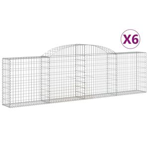 vidaXL Paniers &agrave; gabions arqu&eacute;s 6 pcs 300x30x80/100 cm fer galvanis&eacute;
