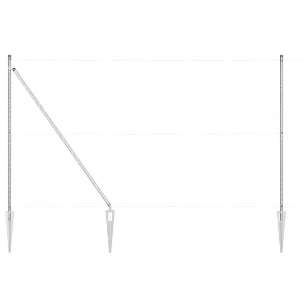 vidaXL Poteau de cl&ocirc;ture. 7 pcs Argent&eacute; Acier