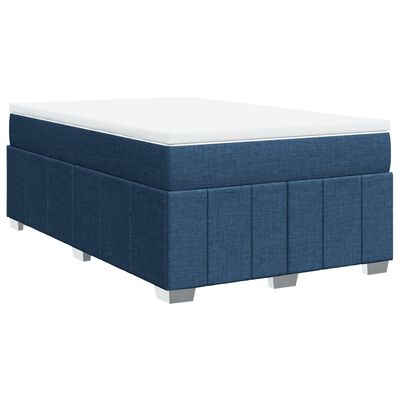 vidaXL Sommier à lattes de lit avec matelas Bleu 120x200 cm Tissu