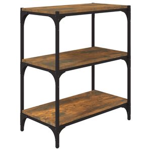 vidaXL Biblioth&egrave;que Ch&ecirc;ne fum&eacute; 60x33x70,5cm Bois d'ing&eacute;nierie et acier