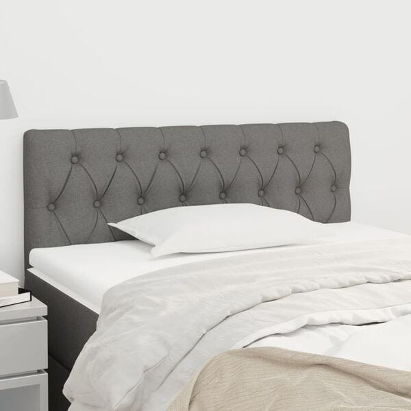 vidaXL T&ecirc;te de lit Gris fonc&eacute; 90x7x78/88 cm Tissu