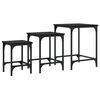 vidaXL Tables basses gigognes 3 pcs noir bois d'ing&eacute;nierie
