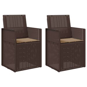 vidaXL Chaises de jardin salle &agrave; manger 2 pc Marron et taupe PP