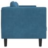 vidaXL Canap&eacute; avec coussins 3 places bleu velours