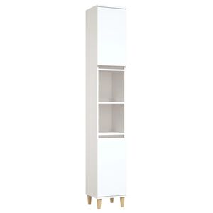 vidaXL Armoire de salle de bain blanc 30x30x190 cm bois d'ing&eacute;nierie