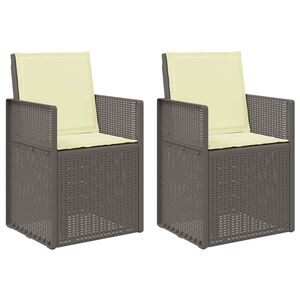 vidaXL Chaises de jardin salle &agrave; manger 2 pcs Gris clair et Cr&egrave;me PP